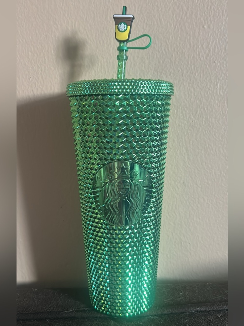 Starbucks Emerald Green Studded Tumbler with Lid and Straw